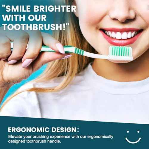 Navona 70 PCS Premium Individually Wrapped Bulk Toothbrush Pack, Disposable Toothbrushes, Kids Toothbrush, Medium Soft Bristle Toothbrushes, Ergonomics Handle, Perfect for Travel Hotel Donation