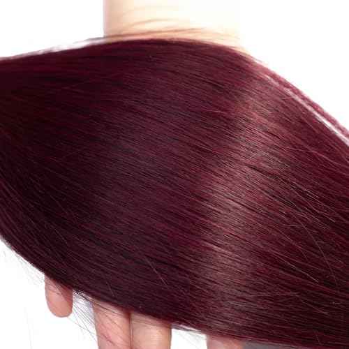 #99J Bundles Human Hair Straight Bundles 22 Inch Burgundy Straight Bundle Unprocessed Brazilian Virgin Weave Hair 1 Bundle 50 Gram Per Bundle