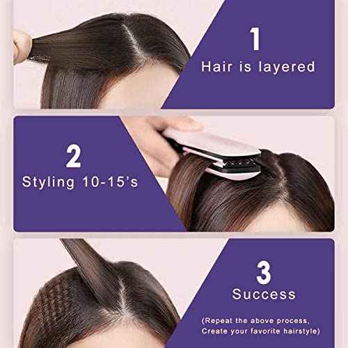 MBHAIR Ceramic Crimper Iron for Volumizing Fluffy Hairstyle, Corrugation Crimper Hair Iron, Anti Static Ceramic Hair Crimping Iron Adjust Temperature (Purple)