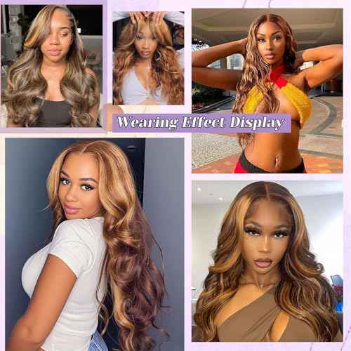 Highlight P4/27 Body Wave Bundles Human Hair 100% Unprocessed Raw Material Body Wave Human Hair Bundle For Quick Weave Double Weft Brown Honey Blonde Piano Color 16 18 20 Inch