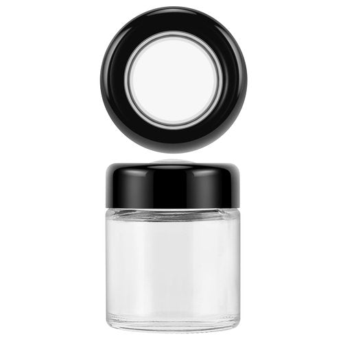 (12 Packs) Green Nexus 30g/30ml Glass Jars with Magnifying Lid for Lip Balm, Lotion, Oil, Cream, Makeup, Cosmetics - Ideal for Retail Display and Samples