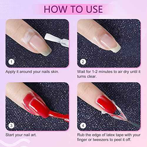SAVILAND Gel Polish Liquid Latex for Nails: 15ML Nail Latex Peel Off Nail Polish Barrier Cuticle Guard Protector for Airbrush Nail Art Liquid Latex with Tweezers Home DIY Nail Art Salon for Women