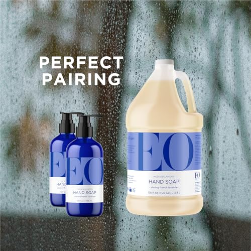 EO Liquid Hand Soap Refill, 1 Gallon, French Lavender, Organic Plant-Based Gentle Cleanser with Pure Essential Oils
