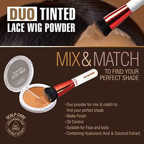 RED by Kiss Lace Wig Brush Tinted Powder Set ? Matte Finish, Oil Control, Lightweight, Long-lasting, Mix & Match Shade Duo