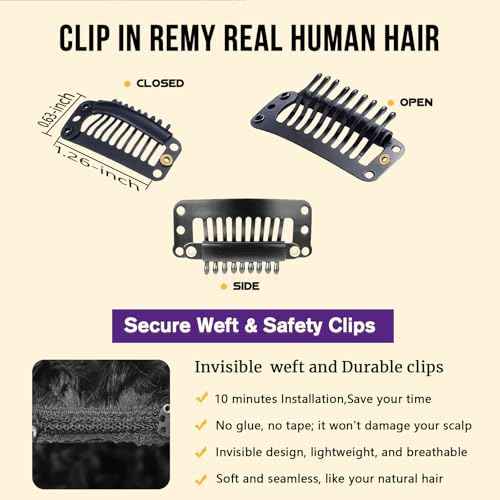 Curly Clip in Hair Extensions,Real Human Hair Afro Kinky Curly Clip in Hair Extensions for Women,Remy Human Curly Clip ins Human Hair 8 Pcs with 20 Clips,14 inch