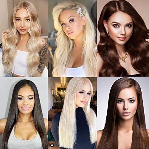 Clip in Hair Extensions Real Human Hair For Women Medium Brown Hair Extensions 70g 100% Remy Virgin Human Hair Clip In Extensions Double Weft Clips Straight Soft Hair No Tangles 14inch