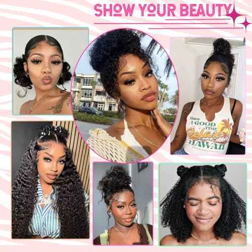 Hidden Strap 360 Lace Front Wigs Human Hair Deep Wave Wig with Drawstring Upgraded Full Lace Frontal Human Hair Wigs Pre Plucked 360 Deep Wave Lace Front Wigs For Black Women (18 Inch)