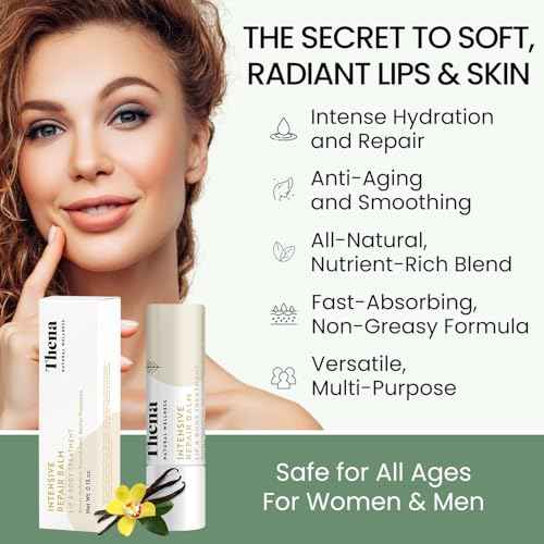 Organic Lip Treatment Balm Ultra Hydrating & Nourishing Care for Dry, Chapped, Cracked Lips & Skin, Visibly Smooths Wrinkles & Fine Lines, Natural Skin Care, 6 Pack Gift Set, Women and Men