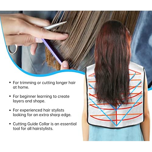 PERFEHAIR Hair Cutting Collar Tool, Salon Hairdressing Hair Dye Cape with Angular & Straight Cutting Guidelines, Waterproof