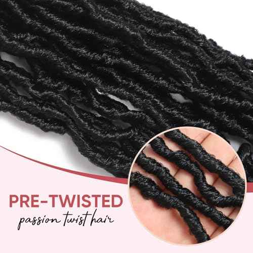 Faux Locs with Curly Ends 24 inch Faux Locs Crochet Hair 7 Packs Soft Locs with Curly Ends 12 Strands Pre looped Crochet Hair Extensions 1B