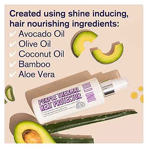 Heat Protectant Spray Formulated For Blonde, Platinum, Ash & Silver/Gray Hair. Thermal Shield Protection Professional Formula Minimises Brassy Yellow Tones. Protects Dry, Damaged, Frizzy & Curly Hair