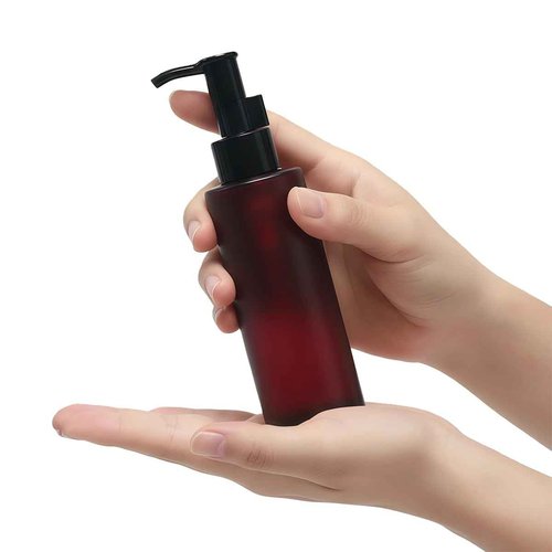 2PCS 100ml Frosted Glass Pump Bottles Refillable Liquid Lotion Soap Dispenser Toiletries Bottles Hand Jar Containers for Bathroom Kitchen and Garden