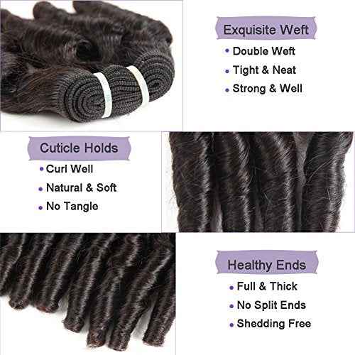 Molefi Brazilian Virgin Funmi Hair Bundles Burmese Curly Bundles Human Hair Short Curly Weave 9A Unprocessed Brazilian Human Hair Extensions 100g/pc Natural Color (10 12inch 100g/pc)