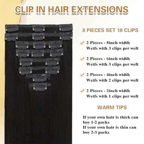 Clip in Hair Extensions Real Human Hair Blonde 22 inch 8pcs 120g 100% Unprocessed Full Virgin Hair Pieces for Women Human Hair Extensions Double Weft(22 inch #18/613)