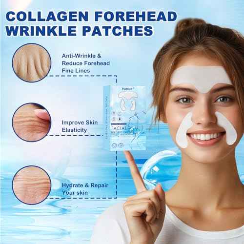 Forehead Wrinkle Patches and Smile Line Patches with Hyaluronic Acid, Aloe, Collagen & Vitamin E£¬Overnight Facial Wrinkle Patches to Lift Smile Lines for Women for Smoothing and Firming(36pcs)