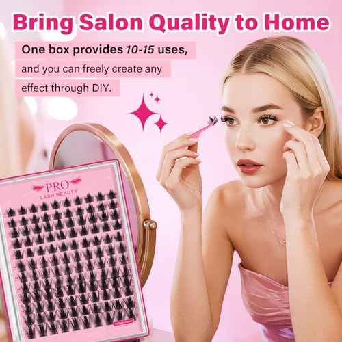 PRO LASHBEAUTY Manga Lash Clusters, California Sunset Lash Clusters Eyelash Clusters 10-18 Mixed Cluster Eyelash Extensions Reusable & Comfortable (Sunset, 10-18mix)
