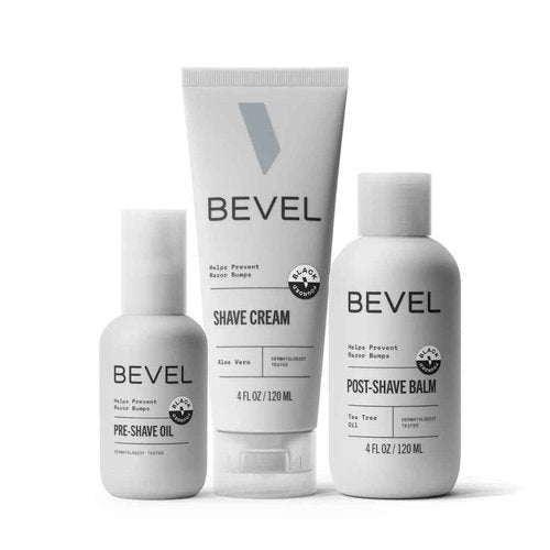 Bevel Shaving Kit for Men - Includes Pre Shave Oil, Shaving Cream, and After Shave Balm, Helps Reduce Skin Irritation and Prevent Razor Bumps