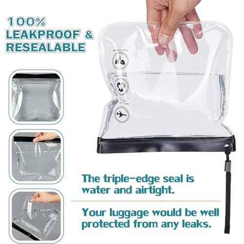 4Pcs Reusable TSA Approved Security Clear Toiletry Bag-Quart Size Travel Bag Tsa Approved for EU UK & US Carry-on Regulations Security Travel Bags for Liquids, Leakproof Travel Accessories