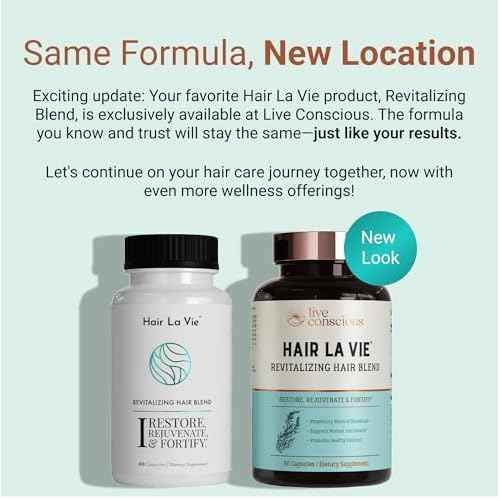 Live Conscious by Hair La Vie Revitalizing Blend Hair Vitamins with Biotin, Collagen and Saw Palmetto (2-Pack)