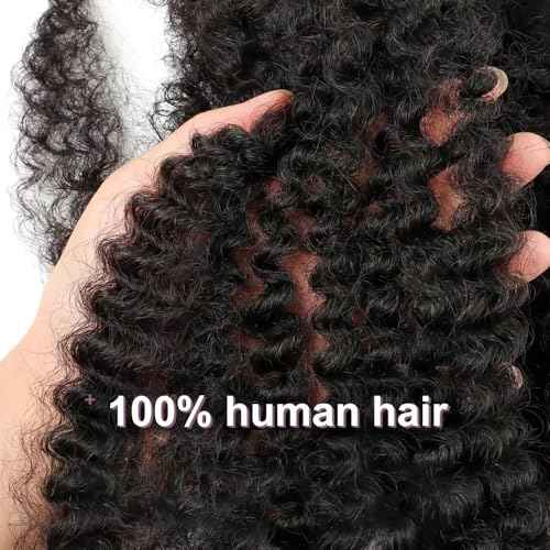 Afro Kinky Curly Braiding Hair for Dreadlocks, Loc Repair, Twists, Dreadlock Human Hair Bulk Pre-Separated Spring Afro Twist Human Hair Extensions 22Inch 100g