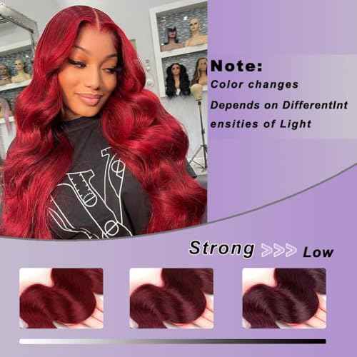 Burgundy Bundles Human Hair Body Wave 24 Inch Bundle Brazilian Hair Wine Red Body Wave Human Hair Extensions