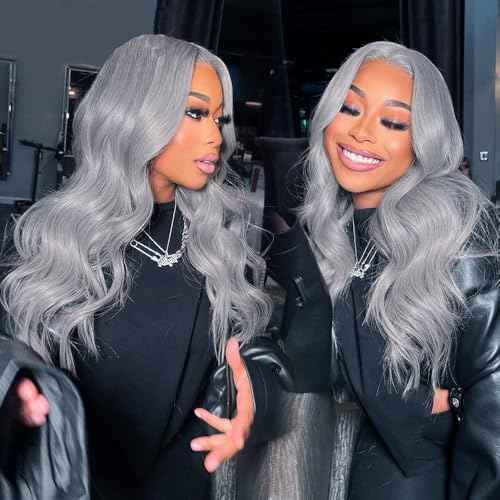 30 32 34 inch Grey Bundles Human Hair Silver Bundle Gray Body Wave Bundles 8A Brazilian Remy Gray Hair Extensions 300g
