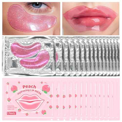 30 Pairs Lip Mask & Eye Mask,Under Eye Patches for Puffy Eyes,Pink Moisturizing Spa Daily Labial Lip Masks,Bachelorette Party Favors & Accessories,Party Favors Adults,Skincare,Stocking Stuffers