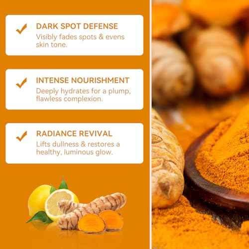 Turmeric Soap For Dark Spot - Kojic Acid Soap Bar with Vitamin C for Face & Body, Natural Ingredients Handmade Soaps for Brightening & Moisturizing, 3 Bars