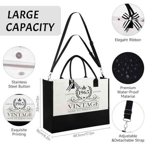 30th 40th 50th 60th Birthday Gifts for Women, Birthday Gifts for Her Mom Wife Sister Grandma, Vintage Tote Bag & Poster