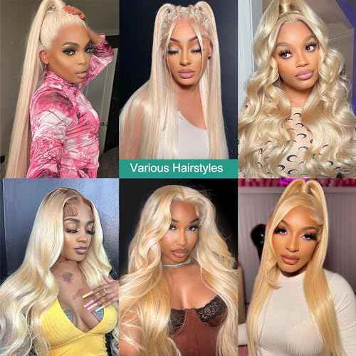 613 Lace Front Wig Human Hair 13x6 Transparent Lace 613 HD Lace Frontal Wig Straight Blonde Lace Front Wigs Pre Plucked With Baby Hair 30 Inch