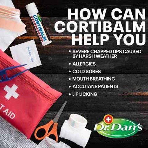 Dr. Dan's Cortibalm-6 Pack-for Dry Cracked Lips - Healing Lip Balm for Severely Chapped Lips - Designed for Men, Women and Children