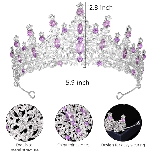 Tiaras and Crowns for Women Crystal Princess Tiaras Rhinestone Queen Crowns For Wedding Bridal Birthday Prom Pageant Party (Tiara 100)