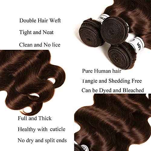 Body Wave Bundles Human Hair Brazilian Body Wave Hair Extensions Sew In 9A Grade Virgin 100% Unprocessed Remy Human Hair Weave Extensions (Body 4#, 20 20 20inch)