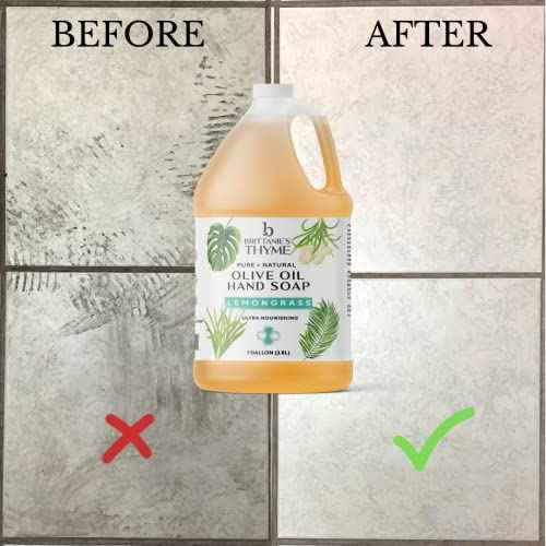 Brittanie¡¯s Pure Castile Soap ? Lemongrass, 1 Gallon (128 oz) | Natural Multi-Purpose Cleaner & Body Wash | Concentrated, Biodegradable, Eco-Friendly Soap for Hands, Face, Laundry & Household Cleaning