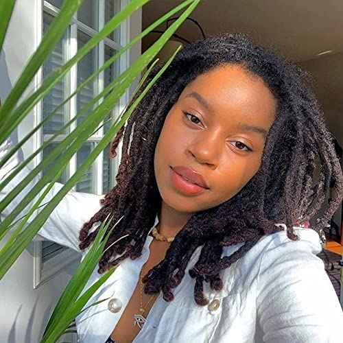 Loc Extensions Human Hair Dreadlock Extensions for Men/Women 8 inch 70 Strands 100% Natural Black Full Handmade Permanent Real Human Hair Can Be Dyed and Bleached (8Inch/30 locs£¬Natural Black/0.8cm)