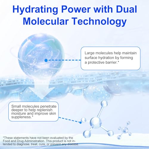 Hyaluronic Acid Powder - 2Pack, High Molecular Weight Hyaluronic Acid Serum PowdeCosmetics Grade | Skin Hydration and Moisture Support Supplements, 7.04 Oz
