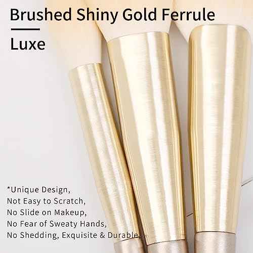 Natural Hair Makeup Brush Set Professional, Fox Hair Makeup Brushes Set with Case by Luxury ENZO KEN, Gold Cosmetic Brushes Makeup Set, Natural Makeup Brushes, Natural Bristle Makeup Brushes.(Cloud)