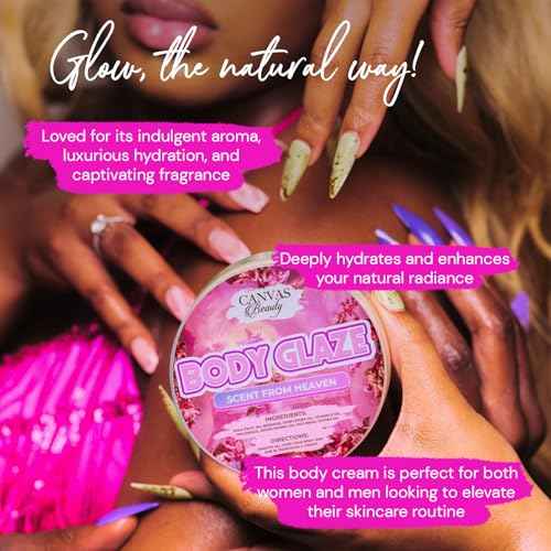 Canvas Beauty Body Glaze, Scent From Heaven ? Sweet Cherries & Star Anise, Moisturizing Non-Greasy Body Butter for Women With Beeswax, Jojoba Oil, and Rice Bran for Soft and Glowy Skin