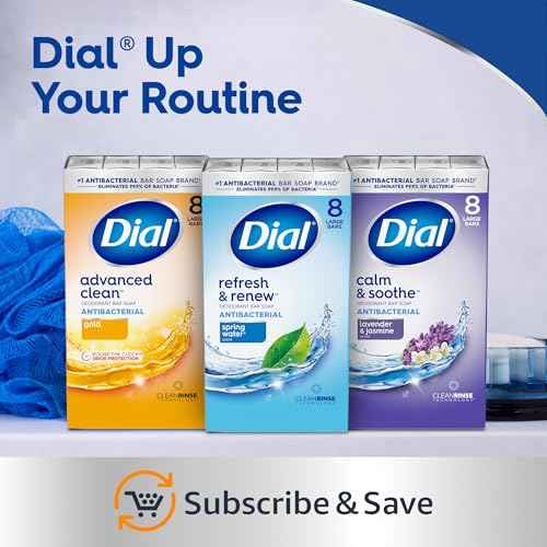 Dial Antibacterial Bar Soap, Spring Water, 32 Bars, 8 Count (Pack of 4)