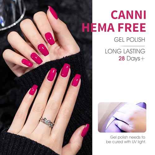 CANNI Pink Gel Nail Polish Set ? 6 Soft Rose & Light Pink Colors, 9ML Each, Soak-Off UV LED Gel for Nail Art Design, DIY or Salon Manicure for Women