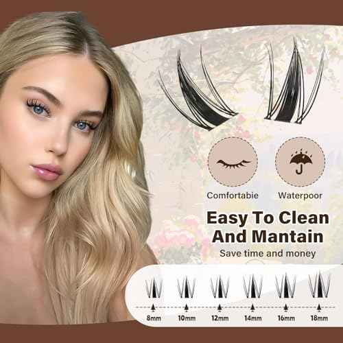 JMS&JMS Lash Clusters 144 Pcs Natural Cluster Lashes Invisible Band Manga Lashes Super Thin Band Reusable Soft & Comfortable(Fairy,8-18mix)