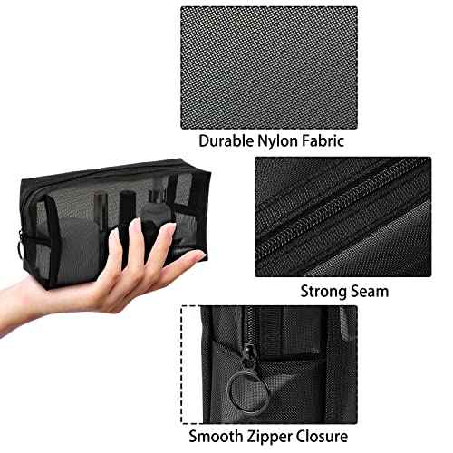 20 Pieces Mesh pouch, Mesh Makeup Bag Portable Makeup Pouch Travel Toiletry Bag for Makeup Organizer Home Office Travel Accessories, Mesh Cosmetic Bag with Zipper