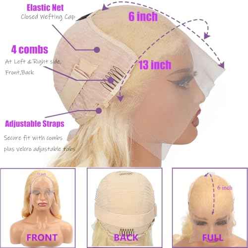 20Inch 613 Blonde Wig Human Hair 180% Density 13x6 Body Wave Lace Front Wigs Human Hair Glueless Wigs Pre Plucked With Baby Hair (20 inch, 613 Blonde Wig)