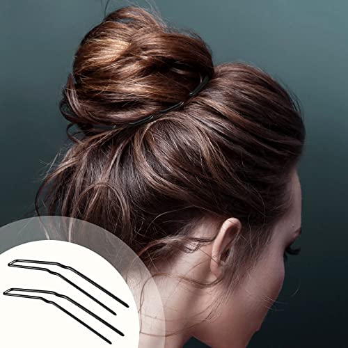Waydress 36 Pieces U Shaped Hairpins Ballet Buns Bobby Pins Hair Styling Metal Hairpins for Updo Bun Bobby Pins for Women Lady Thick Thin Long Curly Hair(Black, 2.5 Inches, 3 Inches)