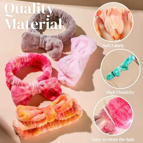 Teenitor Spa Headbands - 9Pcs Face Washing, Skincare and Self Care Puffy and Cute Headbands for Makeup, Girls and Women