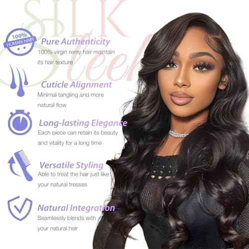 Body Wave Hair Bundles - 16 18 20 Inch | 100% Unprocessed Brazilian Virgin Human Hair | 3-Pack Quick Weave Bundles with Glossy Finish for Women