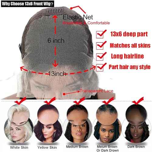 13x6 Deep Wave Lace Front Wigs Human Hair 200% Density HD Lace Frontal Wigs 12A Glueless Curly Wigs Human Hair Pre Plucked with Baby Hair Wet And Wavy Wigs for Black Women Natural Black 20 inch