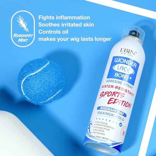 EBIN NEW YORK Wonder Lace Bond Melt Spray 2.7 Fl Oz Sports Edition ? Maximum Hold ? Melting Spray For Lace Wigs ? Seamless Wig Application for Active Lifestyles and Daily Wear - Rosemary Mint + Biotin