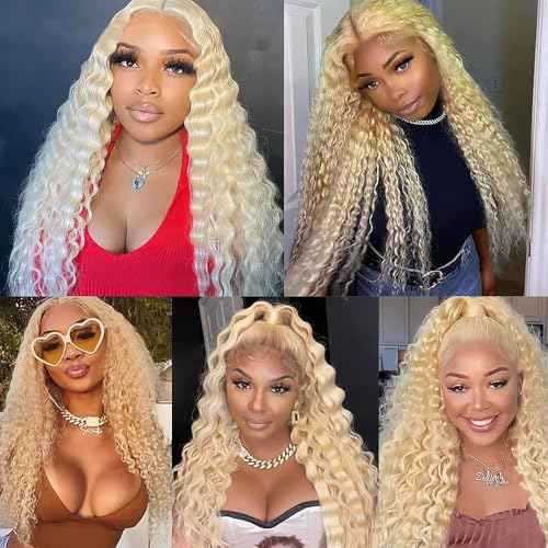 Condescension Human Hair Bundles Blonde 613 Jerry Curly 26 28 30 Inch Bundles Human Hair 100% Unprocessed Blonde Soft Sewn In Hair with Double Weft for Black Women