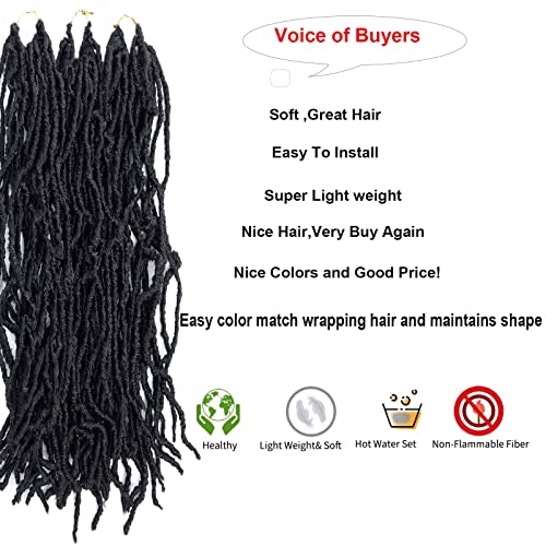 Ahrencan Faux Locs Crochet Hair,6 Packs 24 Inch Soft Locs Crochet Hair,Pre Looped Goddess Faix Locs Crochet Hair For Black Women,Pretwisted Wavy Synthetic Dreadlock Crochet Braids (24in,1B#)